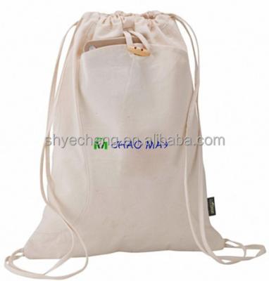 China Recyclable Organic Fashion Cotton Cloth Bag Drawstring Bag Wholesale Shopping Bag for sale