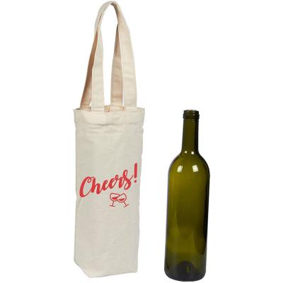 China Custom Recyclable and Biodegradable Promotional High Quality Reusable Logo Bottle Cotton Canvas Wine Packaging Bag for sale