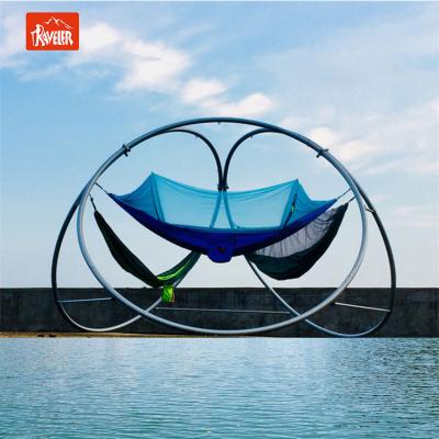 China Modern Manufacturer 3 in 1 Customized Well-designed Outdoor Stainless Steel Hammock Stand for Multiple Hammocks Combination for sale