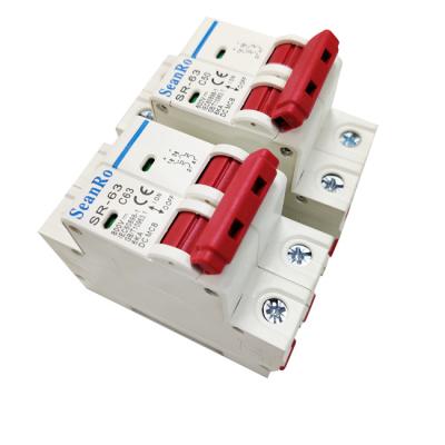 China SeanRo 2p 6-63A 600v 1000v DC Circuit Breaker For Solar System Breaker 4.5KA/6KA for sale