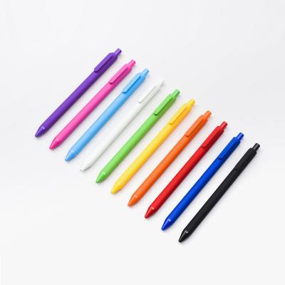 China Macaron Pen Student Normal Single Color Candy Creative Printing Neutral Glue Button Pen Student Solid Color Glue Spray Pen for sale