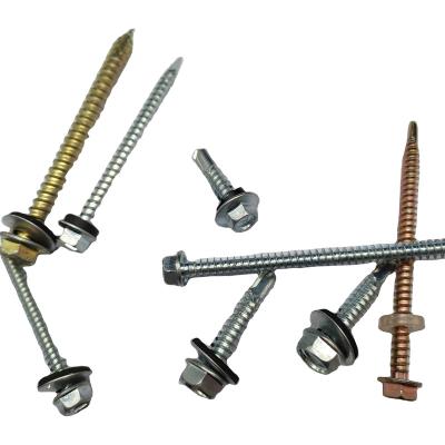 China HEX Galvanized Hex Self Drilling Screws Sheet Plating Color Hexagon Self Drilling Screw For Wood for sale