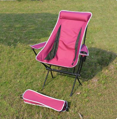 China Other New Arrival Furniture Outdoor Folding Pink Lightweight Folding Chair With Armrest And Pillow for sale