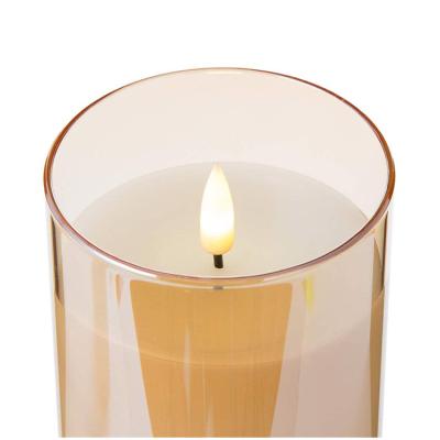 China Hot Selling Paraffin Wax Amazon LED Home Decoration 3D Bullet Wick Candles With Glass Tube (HOME+) for sale