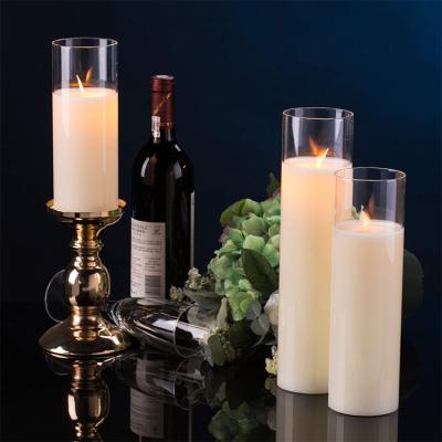 China Hot Sales 2021 LED Home Decoration 3D Bullet Wick Candles With Glass Tube (HOME+) for sale