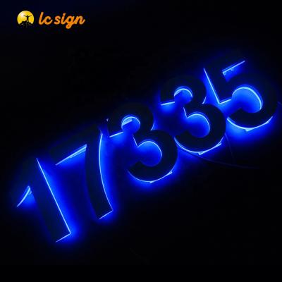 China Shops Hotel Room Door Metal Numbers and Letters Signs LED House Numbers Customized Illuminated Door Number for sale