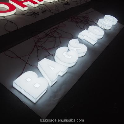 China Shops Full Lit Acrylic Plastic Channel Letter Signs Word Signage for sale