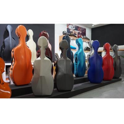 China High Quality Carbon Fiber Cello Case 4/4 Cello Case Carbon Fiber Cello Hard Case With 3.4kg Wheels CCY-01 for sale