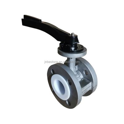 China SS304 General Flange Full PTFE Liner Butterfly Valve for sale