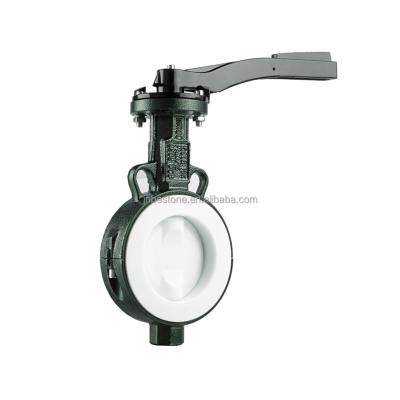 China General WCB Hand Lever Wafer Butterfly Valve With Full PTFE Liner for sale