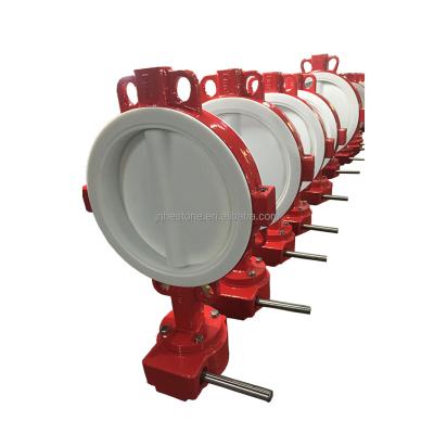 China General Ductile Iron Wafer Butterfly Valve With Full PTFE Liner Gearbox Operate for sale