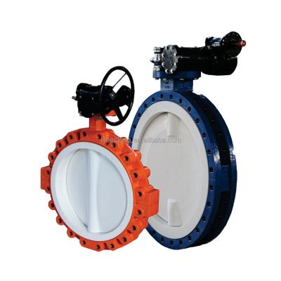 China General Lug&Flanged Full PTFE Butterfly Valve With Gearbox Operate for sale