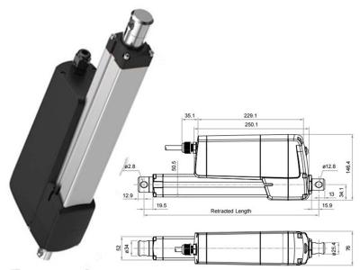 中国 DC電気アクチュエーター IP69K 12V / 24V 1600KG 負荷 食品,飲料産業用 販売のため