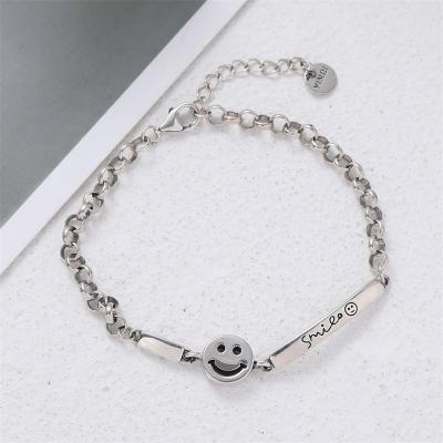 China Zlwwp Other New Design 925 Sterling Silver Smile Chain 17cm Bracelets For Women for sale