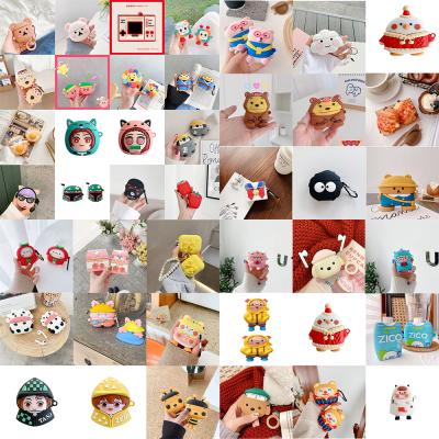 China Lots of Colors High Protectors For AirPods Case Cute Cartoon 3D Pattern Earphone Case For Airpods 1 2 Silicone Animal Cover for sale