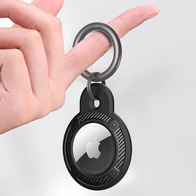 China 2021 hot sale Amazon Anti-drop For AirTag Case Carbon Fiber Silicone For Apple Airtags Tracker Tracking Stand Collar Buckle Silicone Case for sale