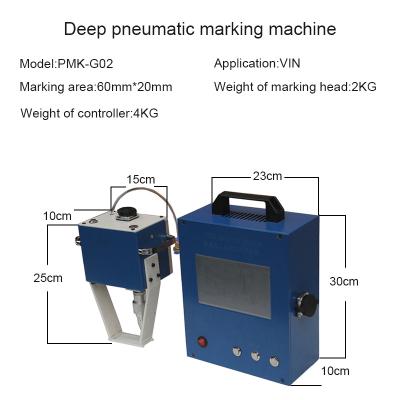 China Hot Sale 60x20mm Zixu Handheld CNC Needle Engraving Machine Vin Number Frame Pneumatic Portable Number Marking Machine for sale