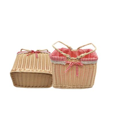 China Modern Style Al Por Mayor Cestas De Mimbre Whicker Camping Gift Set Wicker Woven Rattan Picnic Basket for sale