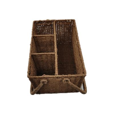 China Natural environmental protection water grass picnic basket basket vintage shopping basket with lid and handle for camping for shopping for sale