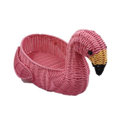 China The rattan artware handcraft minimalist pink duck house imitation decoration for sale