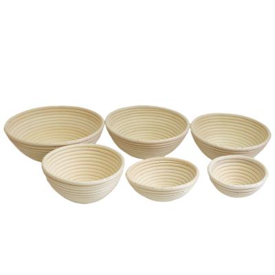 China Indonesian 9 Inch Factory Bread Rattan Stocked Proofing Basket Round Fermentation Basket Baskets for sale