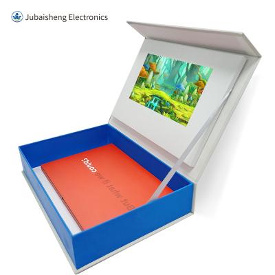 China Custom Box Hardcover Europe Screen LCD Video Brochure 7 Inch Greeting Card Watch Brochure Box Video Ads for sale