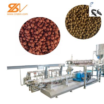 China Fully automatic twin fish feed machine / food screw extruder fish shrimp feed for sale