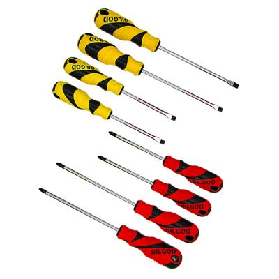 China Phillips Screwdriver Rubber Handle CRV Comfortable Wholesale Steel Promotion Magnetic DILGOD Screwdriver Set for sale