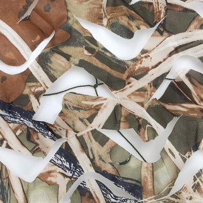 China 100% Polyester Camouflage Net For Tactical Training Outdoor Camo netting 150D Oxford Fabric Material Nylon Rope Sewn Durable Mesh Structure for sale