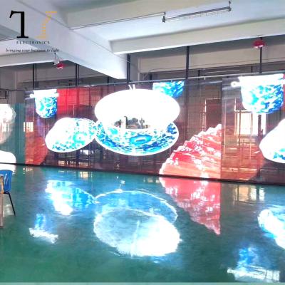 China P3.91-7.82 INDOOR Indoor Transparent LED Display Shopping Mall Curtain Window Led Display LED Media Facade for sale