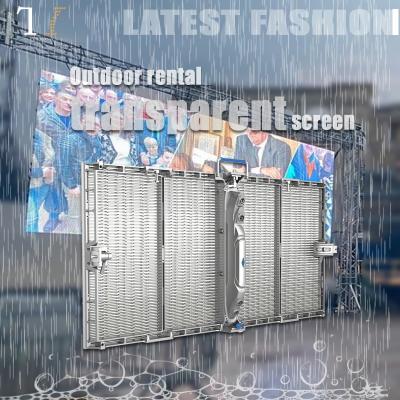 China Buildings 2021 New Products IP65 P3.91-8.9 Outdoor Waterproof Outdoor Rental Screen Transparent LED Display for sale