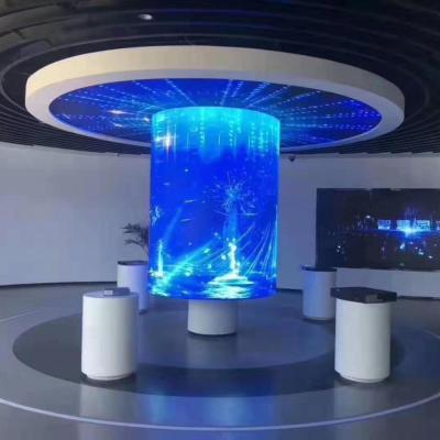 China Store Airport Indoor Full Color Shopping Mall Led Display Screen Panel LED Cylindrical Indoor Advertising Screen for sale