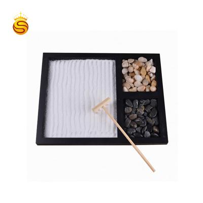 China Japan Folk Crafts Gift Sets Cobblestone Hot Sale Indoor Japanese Mini Zen Garden Desktop for sale