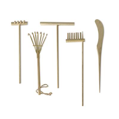 China Japan Zen Garden Accessories 7 Inch Mini Zen Garden Rakes Set Top Quality 5 PCS Rakes Miniature Tools for sale