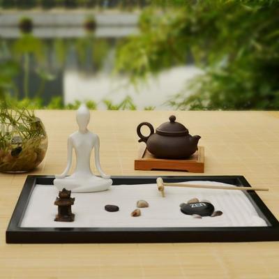 China Wholesale Japanese Yoga Zen Garden Set For Desk MDF Mini Sand Zen Garden Meditation from Japan for sale