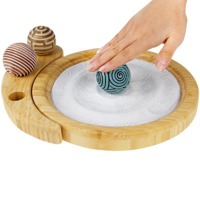 China New Arrival Mini Zen Garden Sand Desktop Japanese Wooden Zen Garden Set From Japan for sale