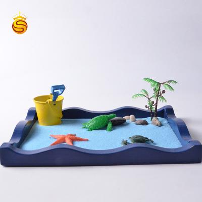 China Europe Originality Kids Craft DIY Gift Resin Ocean Zen Sand Garden With Various Desktop Animal for sale