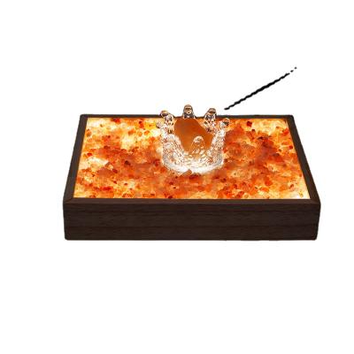 China Europe Personalized Himalayan Desktop Mini Zen Garden For Home Decor Salt Rose Novelty Toy LED Light for sale