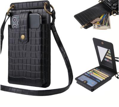 China Fashionable And Simple Solid Color PU Leather Mini Mobile Phone Bag Shockproof Wholesale Price for sale