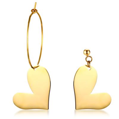 China Asymmetrical Modern Earrings Dangle Disparity Dangle Ear Studs Women Girls Teens Jewelry Earrings Heart for sale