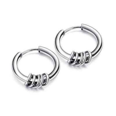 China The other stainless steel fashionable jewelry small circle around earring circle gold boy matching earring for sale