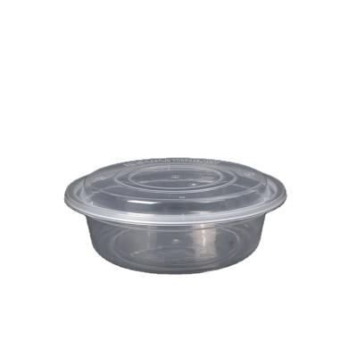 China Disposable 20oz Microwave Round Plastic Microwave Bento Boxes Reusable for sale