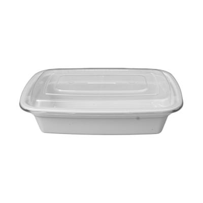 China BPA Free Rectangular Eco Friendly Microwavable Plastic Food Container 910ml 1 Compartment for sale