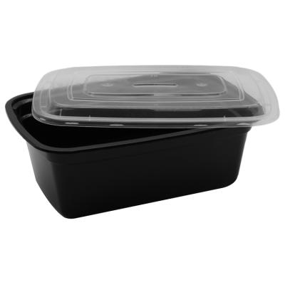 China High Quality Microwavable 2000ml/65oz Bpa Free Caterer Microwavable Reusable Food Containers With Airtight Lid Clear/Big Bento Box Black for sale