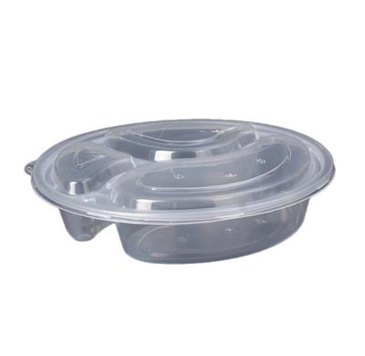 China 3 Compartments/Microwavable Plastic Airtight Kitchen Food Container Food Storage Containers With Flat Lids for sale