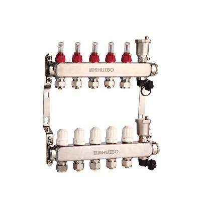 China Modern Radiant Floor Heating PEX Manifold Stainless Steel With Flow Meter for sale