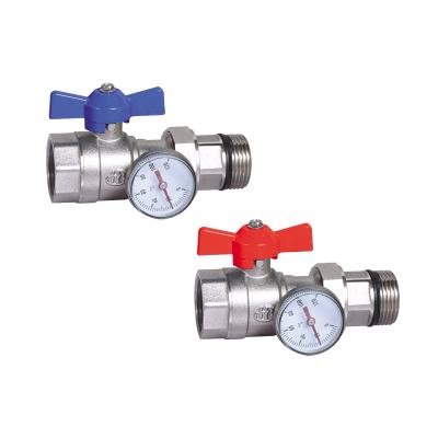 China Modern Brass Water Inlet Outlet Rollerball Valve For Manifold for sale