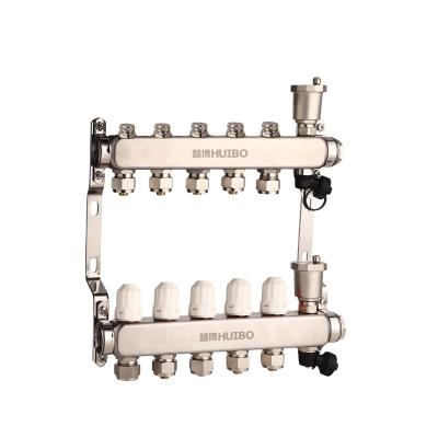 China Modern Hydronic Floor Heated Stainless Steel 2-13loops Manifold With Flow Meter for sale