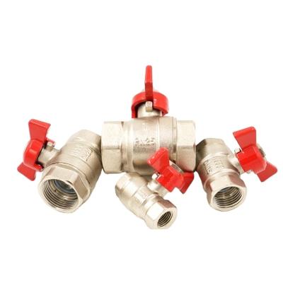 China General Butterfly Handle Female Thread Brass Ball Valve With Nickel Plated for sale