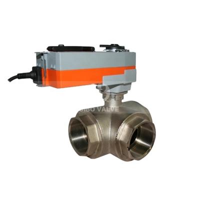 China General Three Way Brass Motorized Ball Valve 1/2